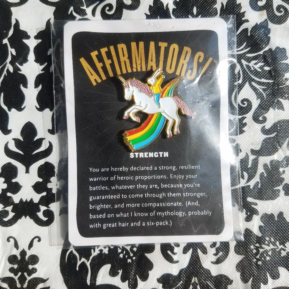 Unicorn Enamel Pin with Rainbow - Affirmators!